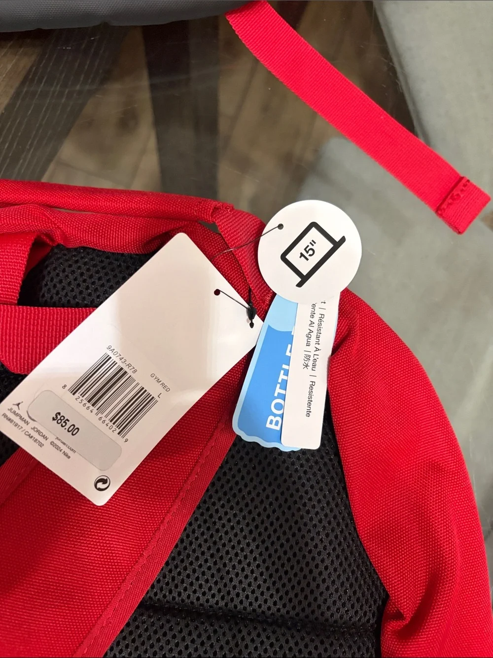 Jordan sport Red Men's Backpack with Black Jumpman Accent